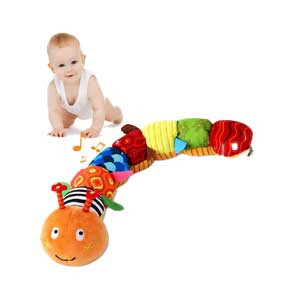 Masroo Infant Baby Musical Stuffed Animal Activity Soft Toys, (0-3-6-12 Months-Caterpillaroys)