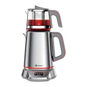Mebashi Japan Electric Tea Maker 2 L Kettle 1 L Tea Pot Black Gray ME-TM302S