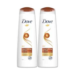 Dove Shampoo for Frizzy and Dry Hair, Nourishing Oil Care, Up to 100% Smoother Hair, 2 x 400ml