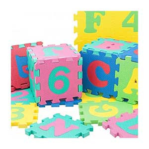 RBW TOYS Play Puzzle Rubber Mat-36 Pieces [Alphabet and Numbers]