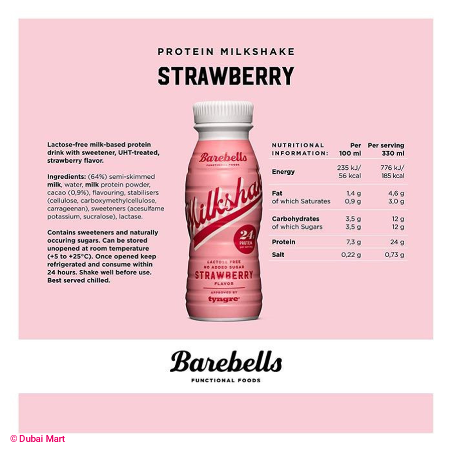Barebells Protein Milkshake Strawberry 330 ml