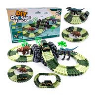 Bambibo Dino Race Track - DIY Dinosaur Track Set, (117 Pcs)