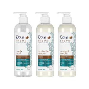 Dove Amplified Textures Shampoo, Conditioner & Leave-In Conditioner (Pack of 3)