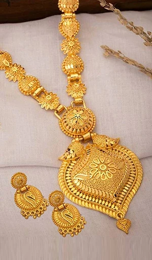 ASMITTA TRADITIONAL 1 GRAM GOLD PLATED OPERA STYLE NECKLACE SET  |  WOMEN
